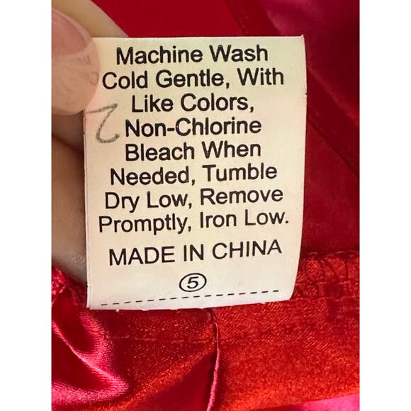 Shein Red Calvaya One Shoulder Tie Side Satin Top size XS - Picture 5 of 13